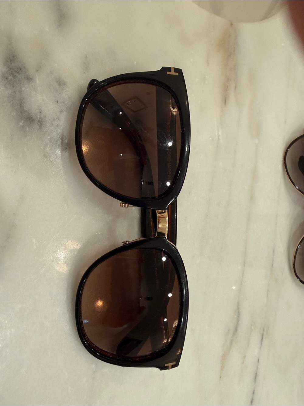 Tom Ford Black Frame Sunglasses with Brown Lenses